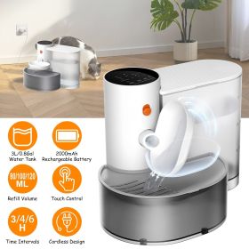 Smart Pet Water Fountain Automatic Cat Water Dispenser 3L/101OZ Cordless Rechargeable Dog Water Fountain Self-Refill with 3 Adjustable Volume 3 T