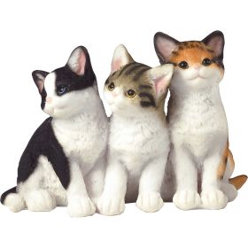 3.5"H Wabansia Tuxedo and Tabby Cats Sitting Side by Side Cats Figurine Home Decor Gift