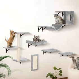 VEVOR Wall Mounted Cat Shelves, Cat Wall Shelves and Perches with Jumping Boards, Hammock, Sofa, Cat Tree & Cat Grip