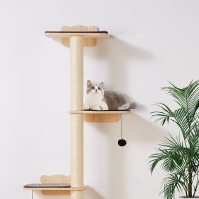 Wall Mounted Cat Shelves Tree With Platform Tree-Shaped Cat Furniture Set (Option: Natural)