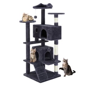 Multi Functional Cat Treehouse Cat Climbing Frame (Option: Deep blue)
