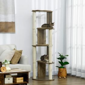 65" Corner Modern Cat Tree Tall for Climbing (Option: Cream White-680x560x240 mm)